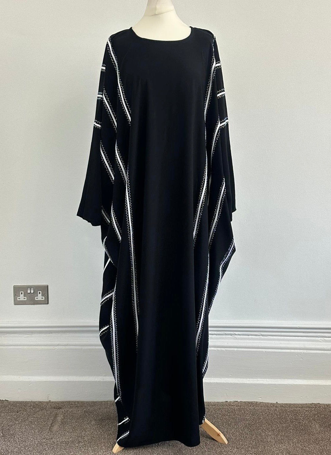 Black And White Butterfly Abaya