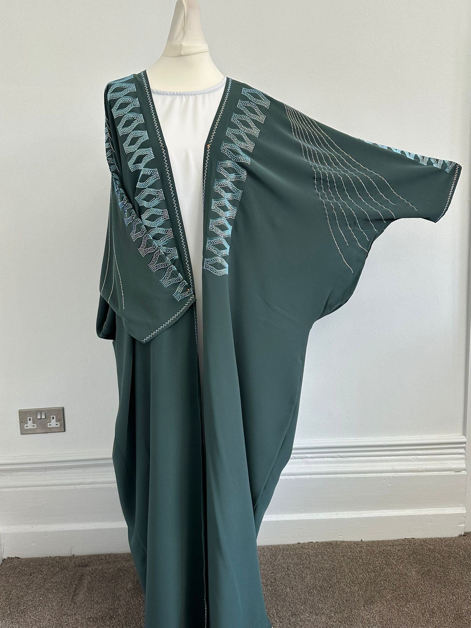 Green Open Abaya