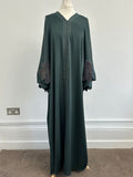 Green Butterfly Abaya