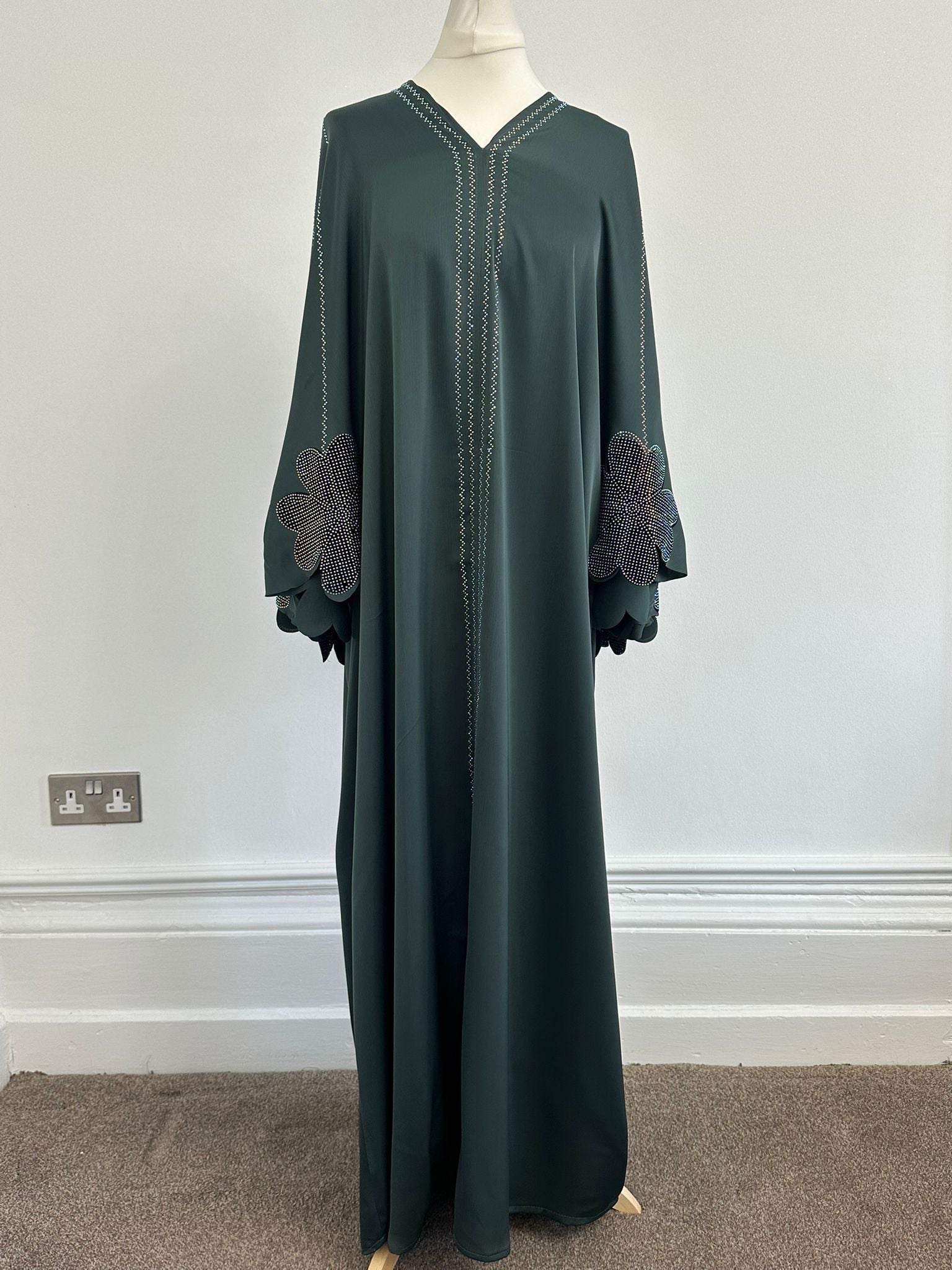 Green Butterfly Abaya