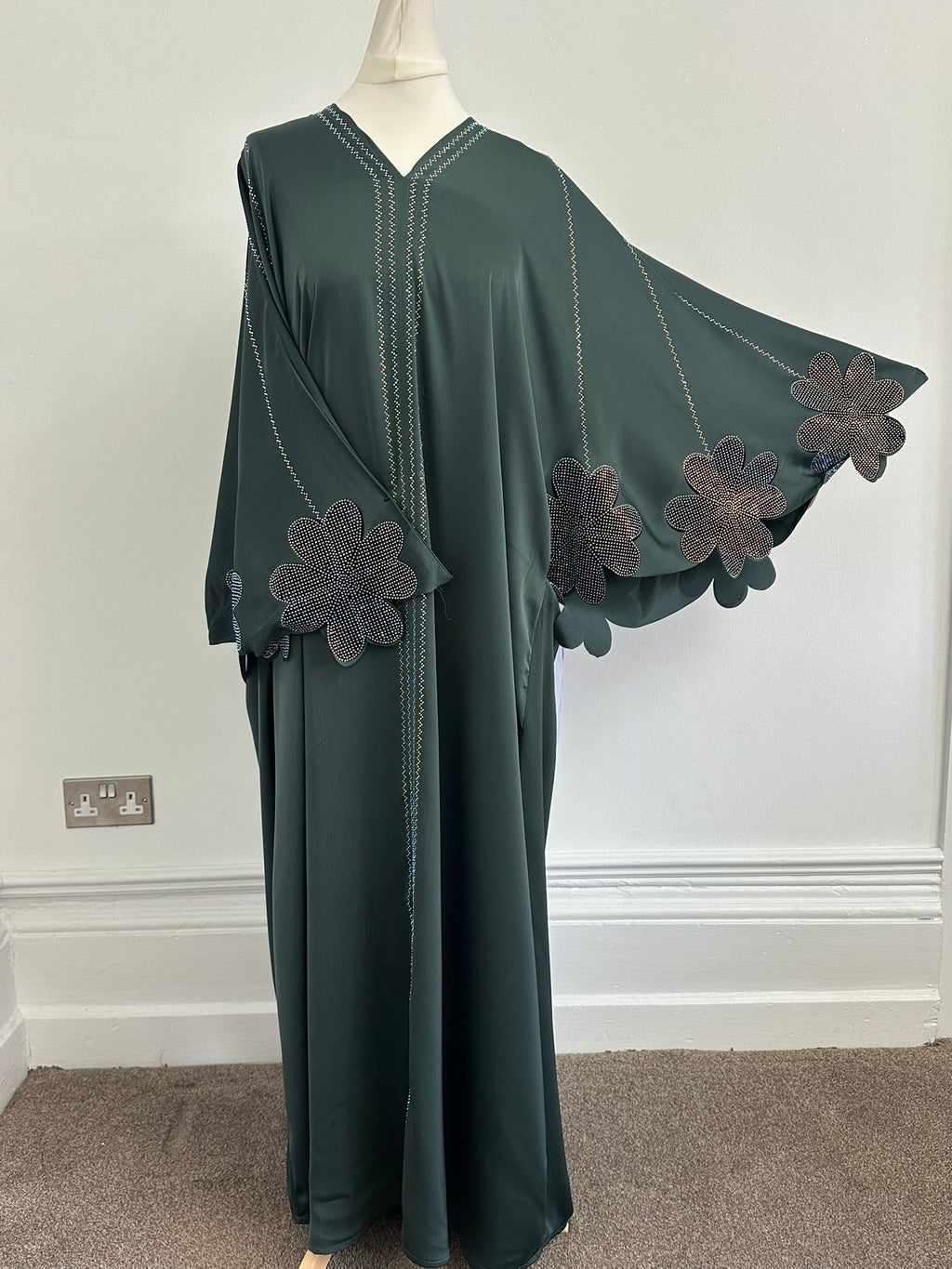 Green Butterfly Abaya