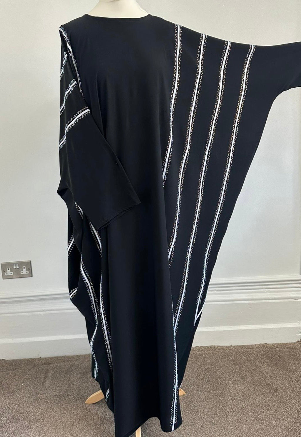 Black And White Butterfly Abaya